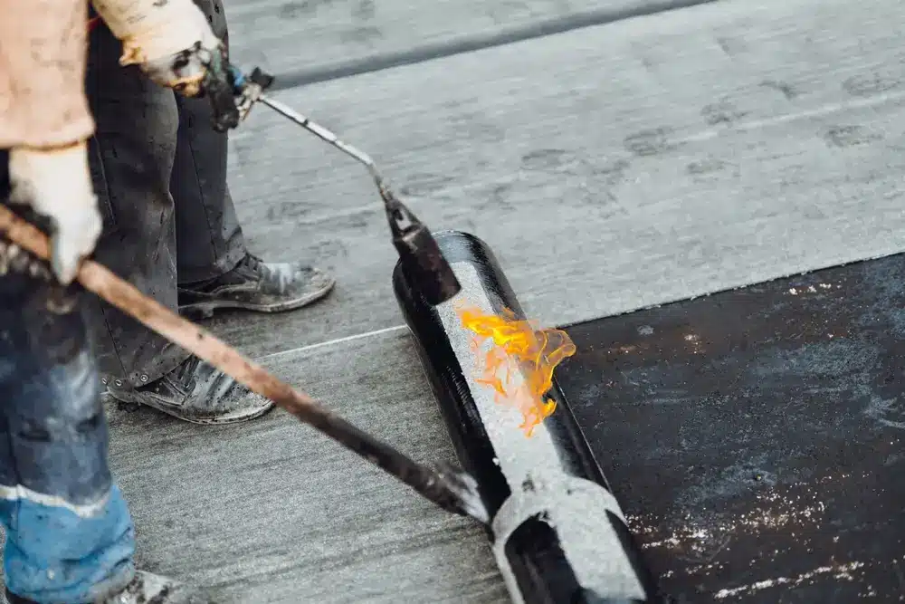 Commercial modified bitumen flat roof repair in Albuquerque NM